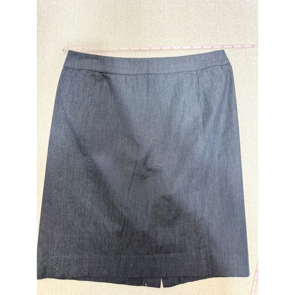 Ann Taylor Loft Denim Pencil Skirt Dark Indigo Blue Cotton Stretch Size 6 - Picture 7 of 9